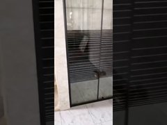 Two glass shower door with black profile