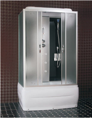 1 পার্সন রঙিন অ্যাসিড গ্লাস স্টিম শাওয়ার কেবিন গ্লাস স্লাইডিং ডোর সহ